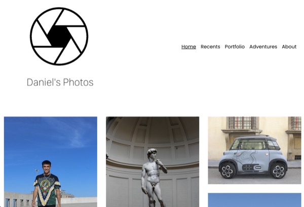 screenshot of Daniel B Photos website